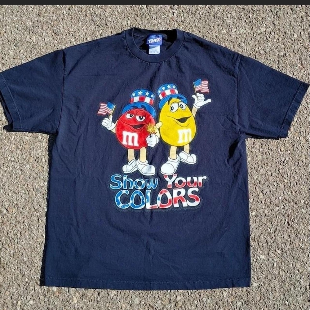 Vtg 2000s M&M'S Candy Promo T-Shirt XL Heavy Cotton Y2K Character Tee